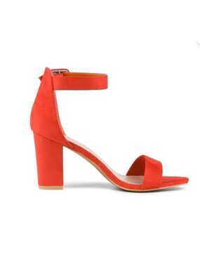 SHEIN Orange Chunky Block Heel Dress Shoes Size 9